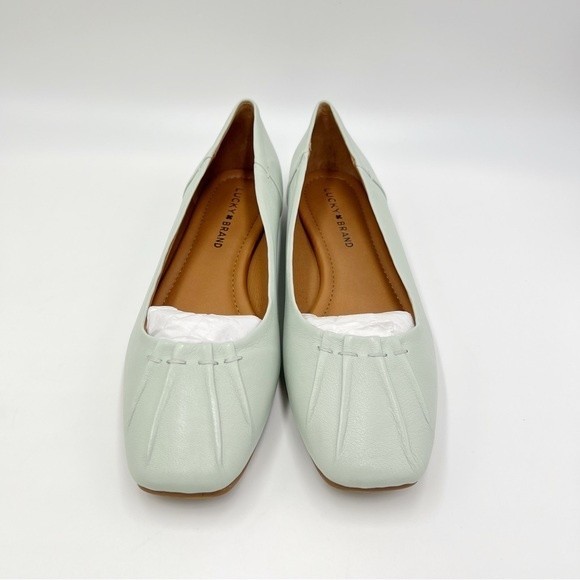 Lucky Brand Womens Size 8 Pastel‎ Light Seafoam Green Leather Ballet Flats Shoes - Picture 4 of 16